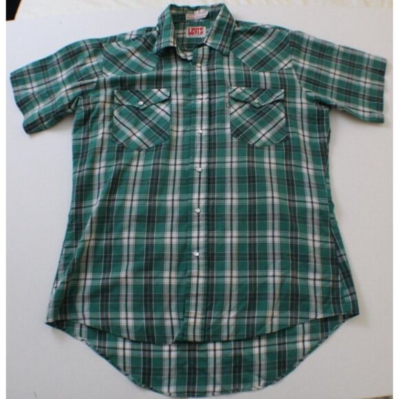 Levi's Other - Vintage Levi's Men's White Tab Pearl Snap Western Style Shirt Size L